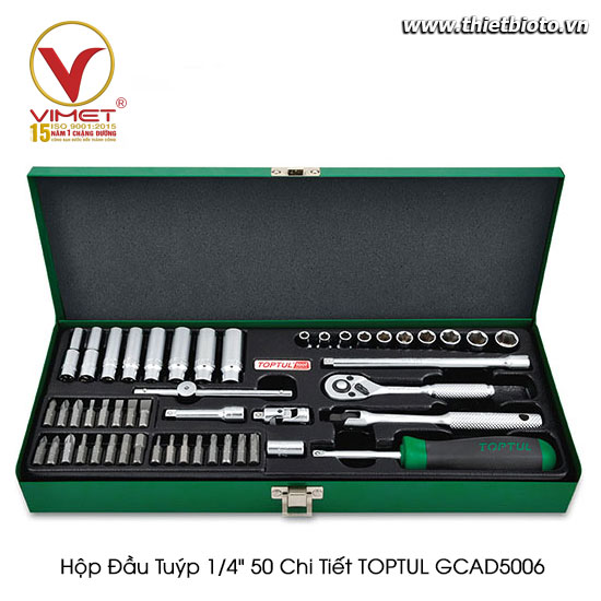 Hộp đầu tuýp 1/4" 50 chi tiết TOPTUL GCAD5006