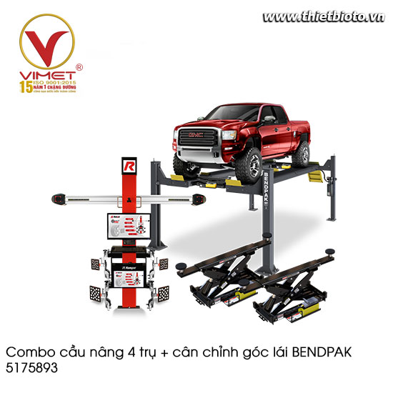 Combo cầu nâng 4 trụ + cân chỉnh góc lái BENDPAK 5175893