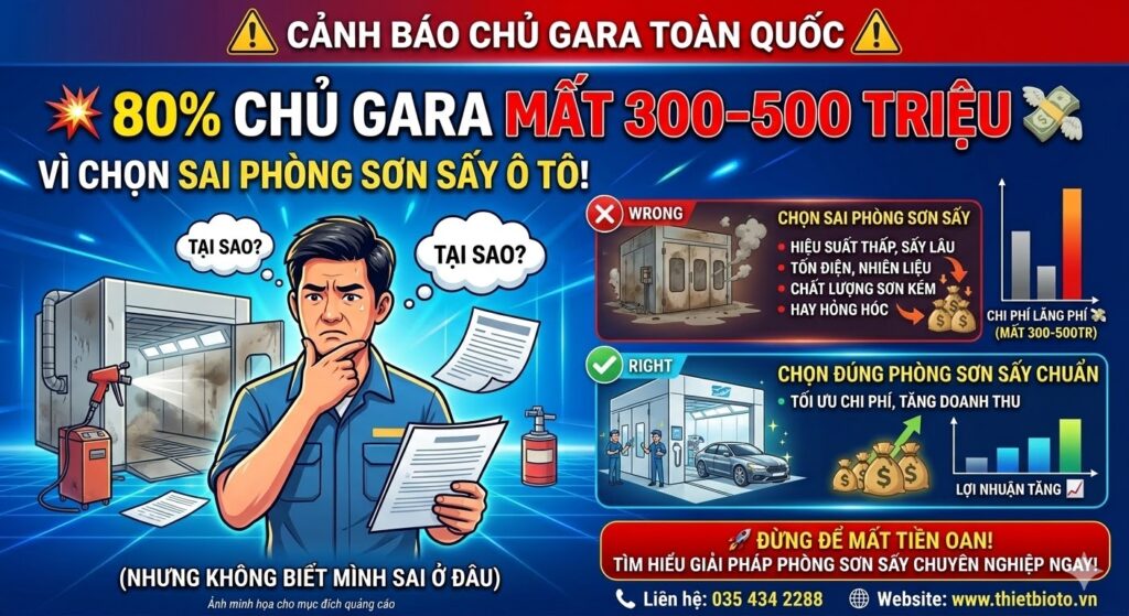 80% Chủ Gara Mất 300–500 Triệu Vì Chọn Sai Phòng Sơn Sấy Ô Tô (Nhưng Không Biết Mình Sai Ở Đâu)