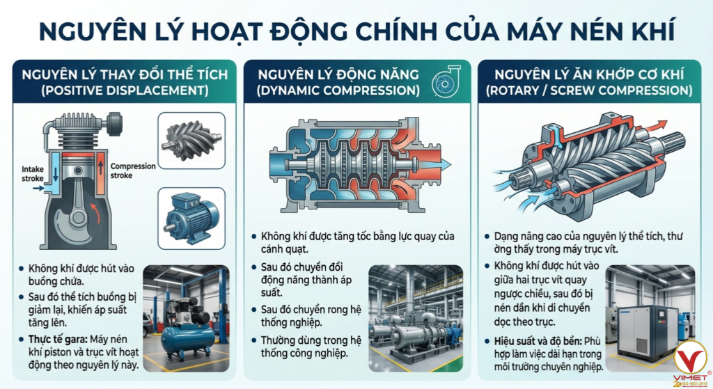 nguyên lý hoạt động của máy nén khí