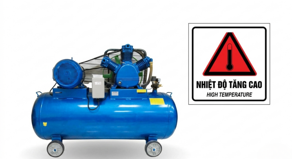 máy nén khí bị nóng